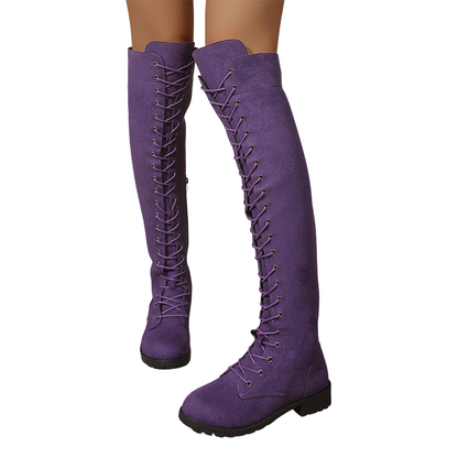 Women's High Lace-Up Over-the-Knee Boots