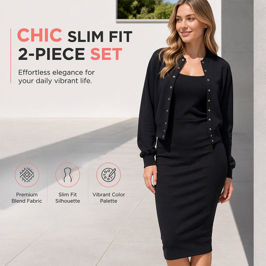 Women's Elegant Camisole Dress & Cropped Jacket Set ✨𝘉𝘶𝘺 𝘢𝘯𝘺 2 𝘢𝘯𝘥 𝘨𝘦𝘵 𝘢𝘯 𝘦𝘹𝘵𝘳𝘢 8% 𝘥𝘪𝘴𝘤𝘰𝘶𝘯𝘵