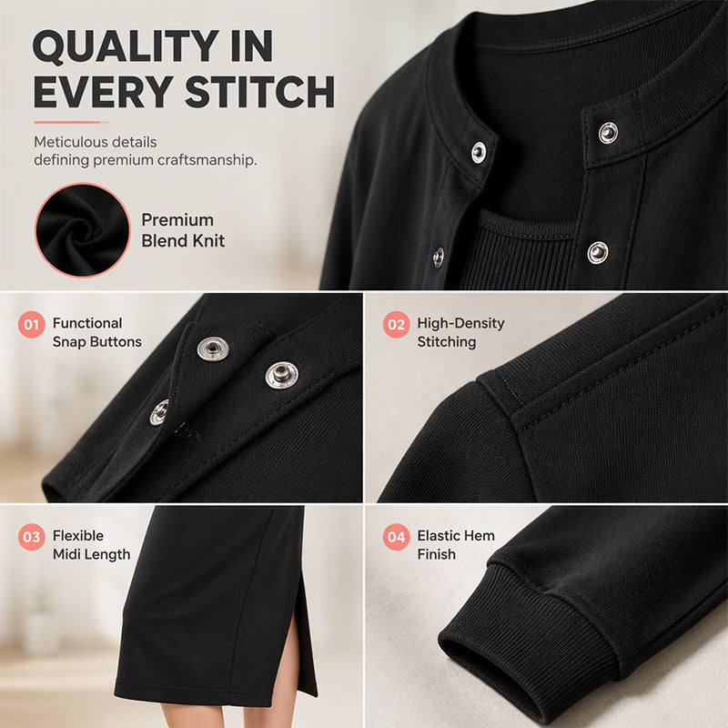 Women's Elegant Camisole Dress & Cropped Jacket Set