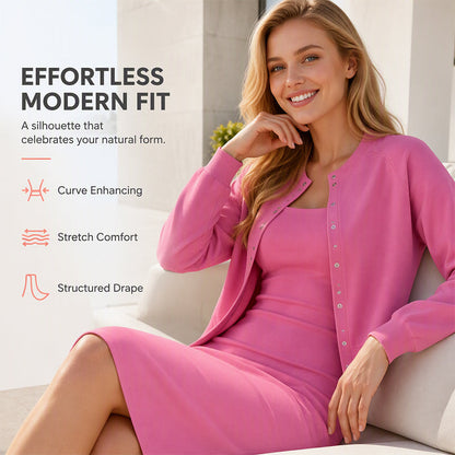Women's Elegant Camisole Dress & Cropped Jacket Set