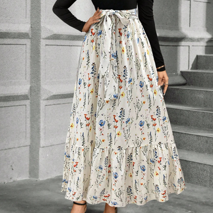 Floral Long Sleeve A-Line Maxi Dress for Women