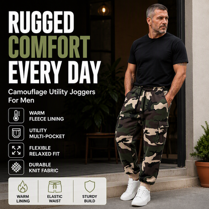 Men's Camouflage Drawstring Athletic Cargo Pants