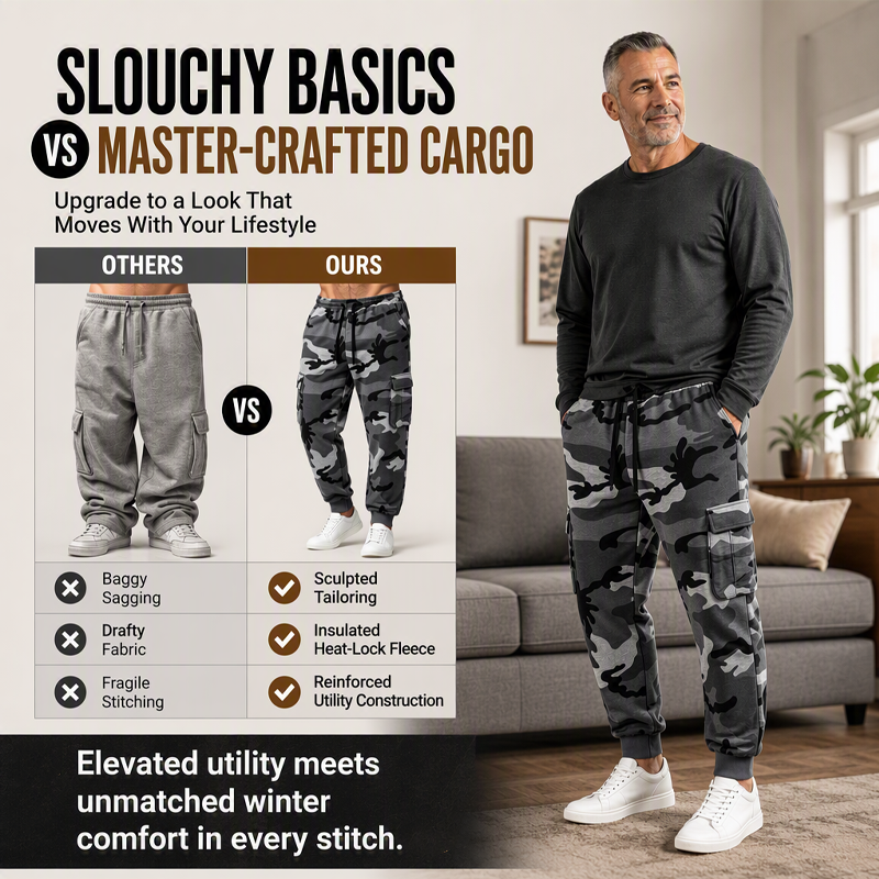 Men's Camouflage Drawstring Athletic Cargo Pants