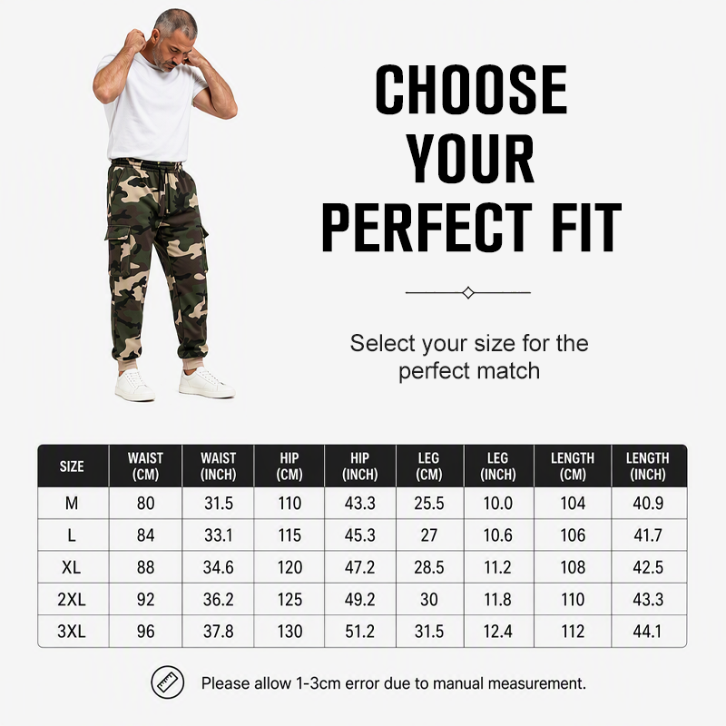Men's Camouflage Drawstring Athletic Cargo Pants