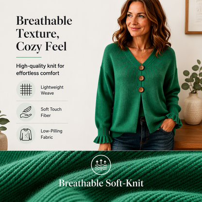 Women's V Neck Knit Sweater