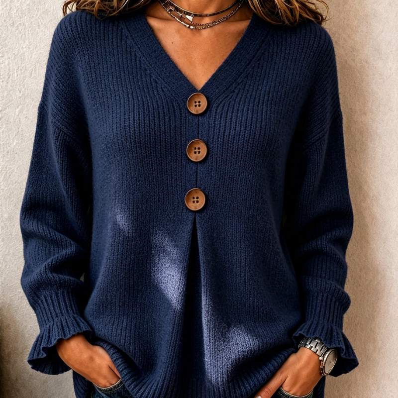 Women's V Neck Knit Sweater