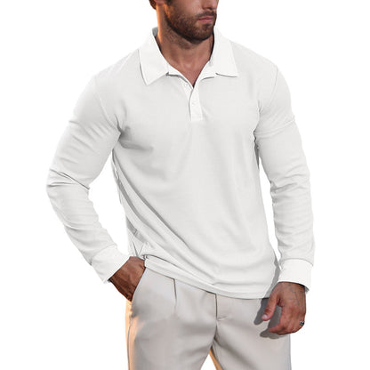 Men's Breathable Waffle Texture Collared Top