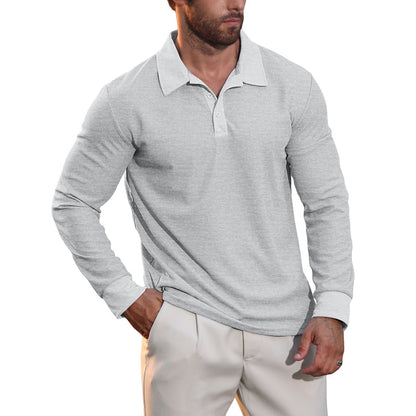 Men's Breathable Waffle Texture Collared Top