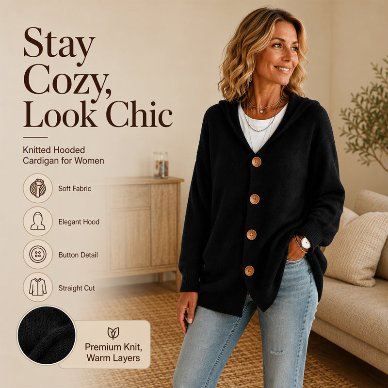 Women's Casual Hooded Sweater Cardigan