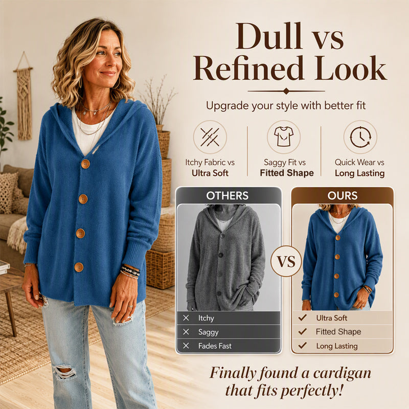 Women's Casual Hooded Sweater Cardigan