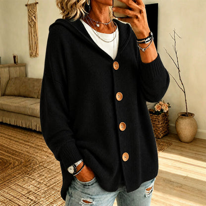 Women's Casual Hooded Sweater Cardigan