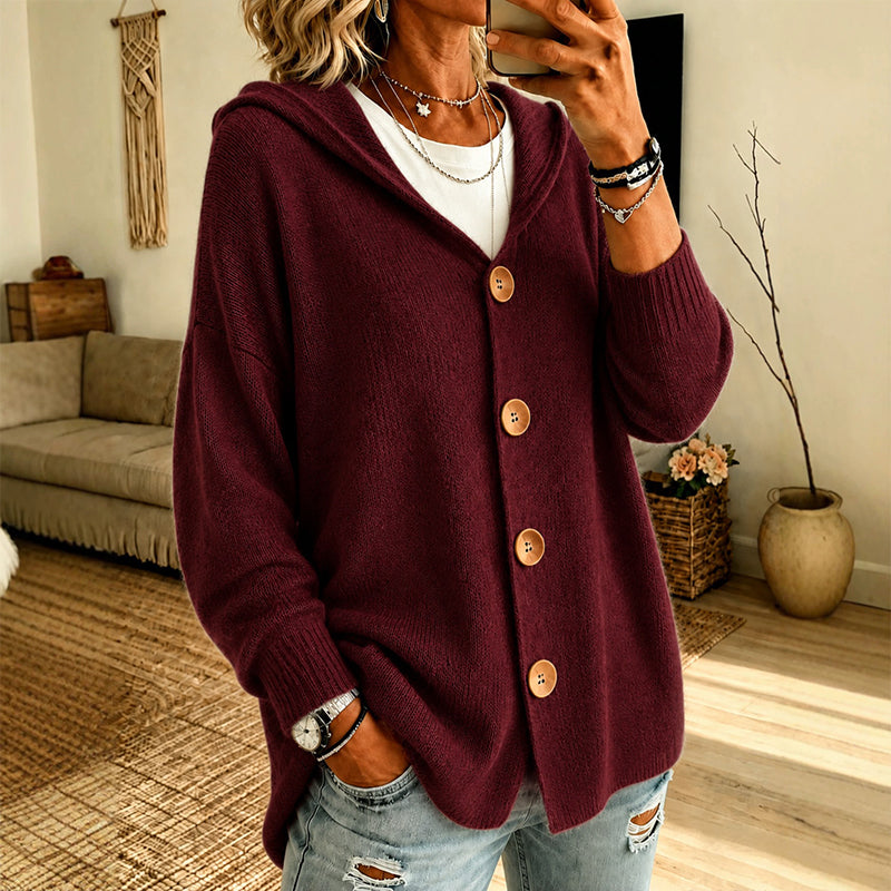 Women's Casual Hooded Sweater Cardigan