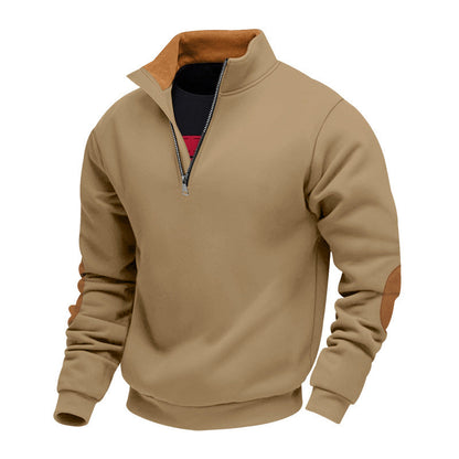 Men's Casual Plush Half-Zip Pullover