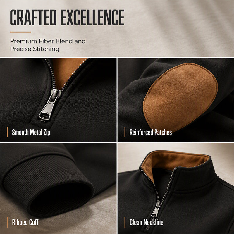 Men's Casual Plush Half-Zip Pullover