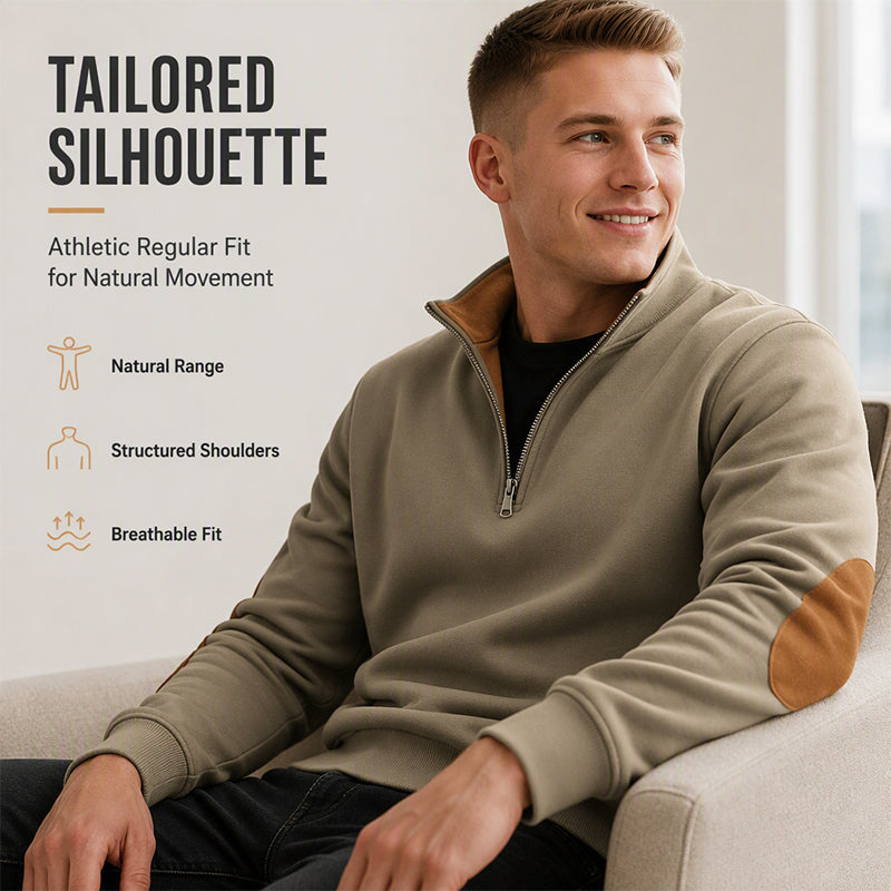 Men's Casual Plush Half-Zip Pullover
