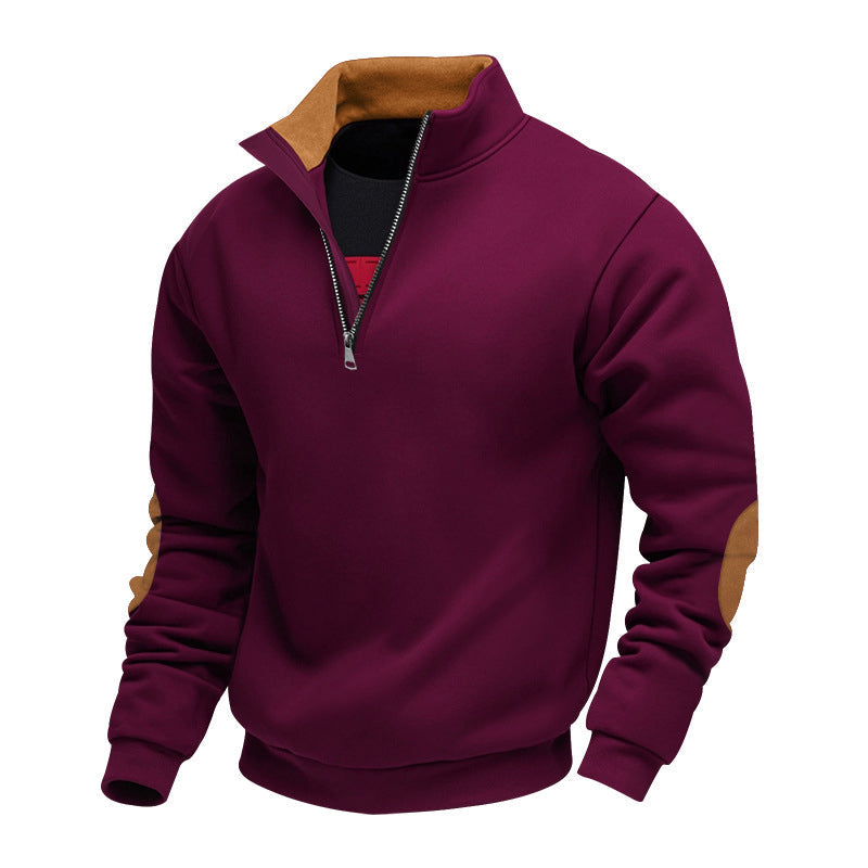 Men's Casual Plush Half-Zip Pullover