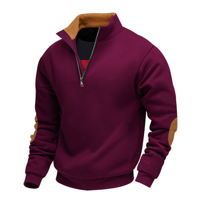 Men's Casual Plush Half-Zip Pullover