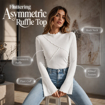 Flattering Asymmetric Ruffle Top