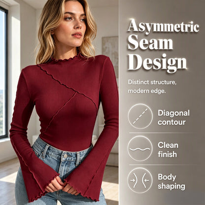 Flattering Asymmetric Ruffle Top