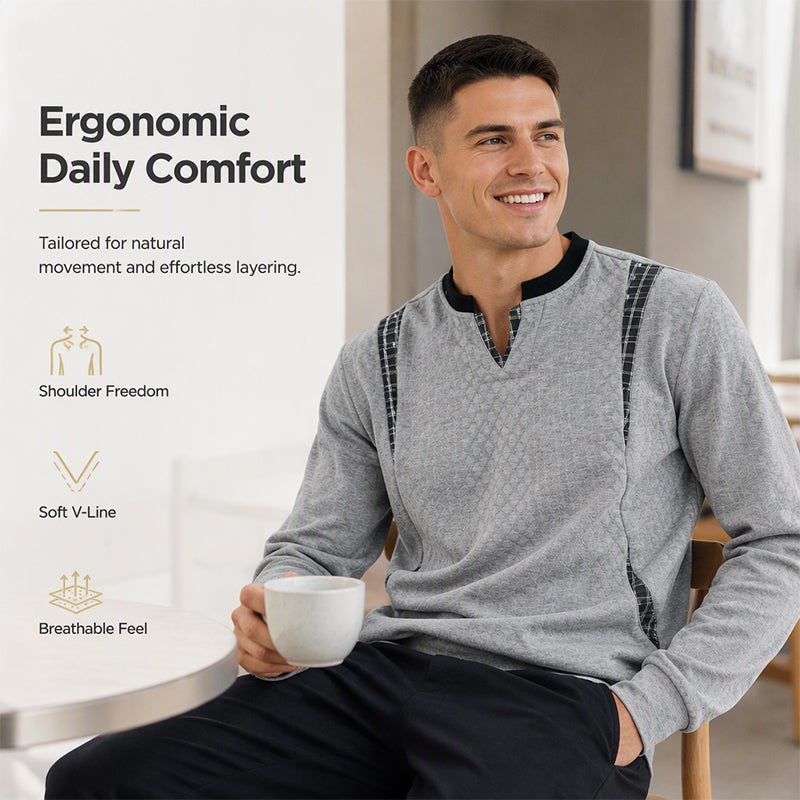 Men's Casual Long Sleeve Pullover Sweatshirt