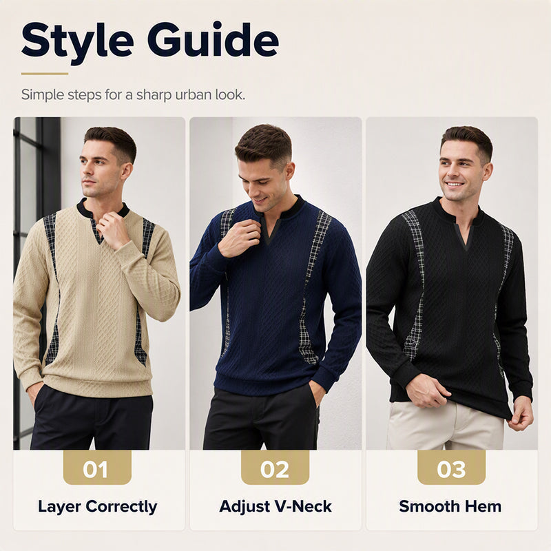 Men's Casual Long Sleeve Pullover Sweatshirt