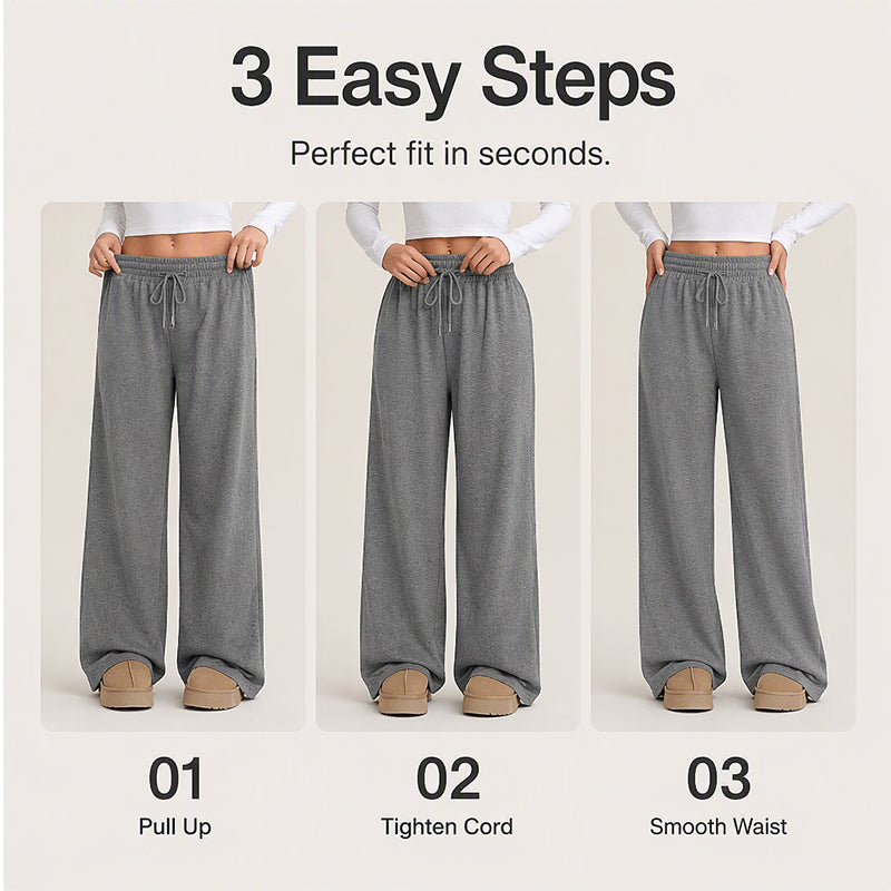 Women's High Waisted Wide-Leg Drawstring Pants