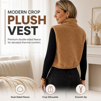 Women's Stand Collar Zip-Up Warm Vest