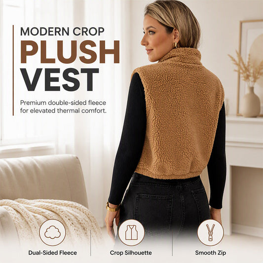 Women's Stand Collar Zip-Up Warm Vest