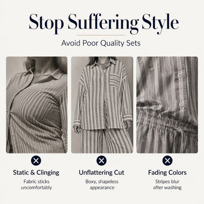 Women's Casual Striped Two-Piece Set