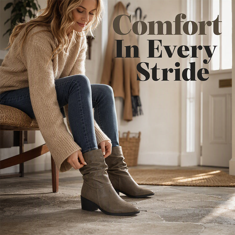 Women's Pointed Toe Chunky Heel Boots