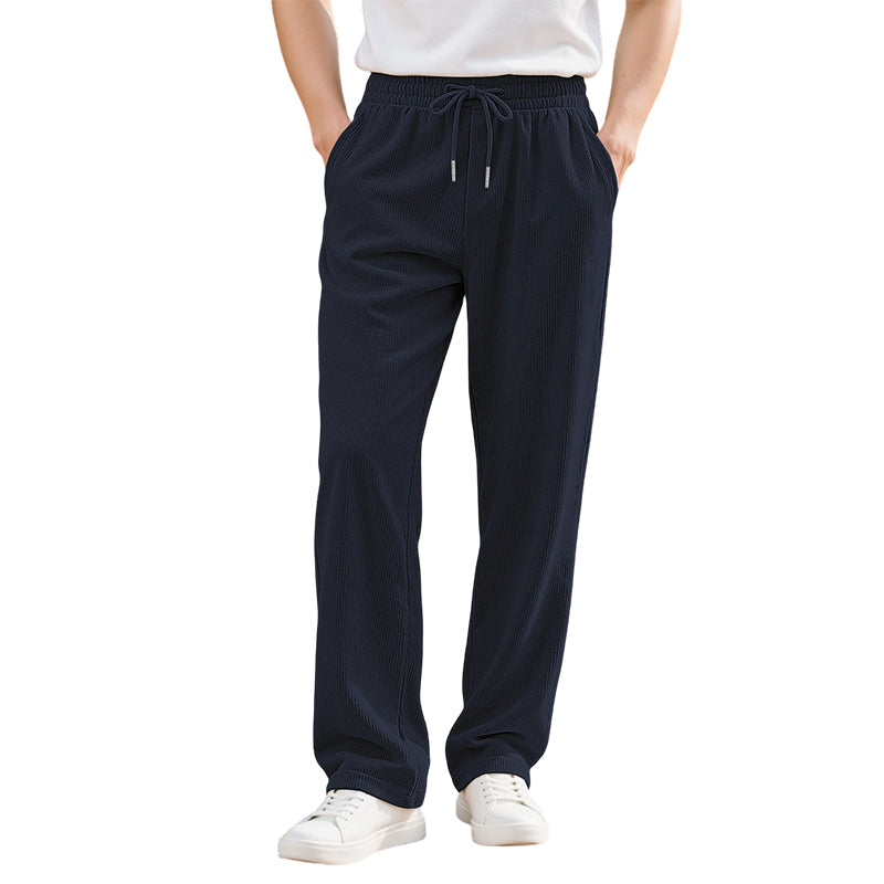 Men’s Casual Straight-Leg Drawstring Pants
