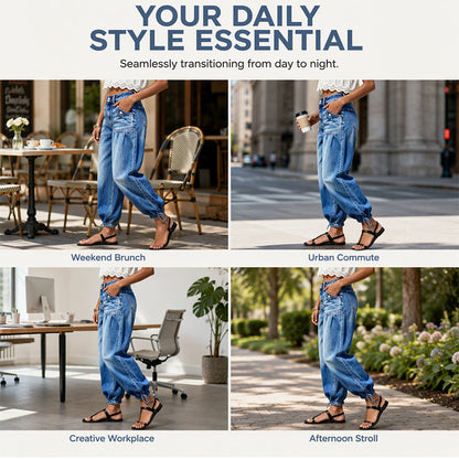 Women's High Waisted Stretchy Barrel Jeans