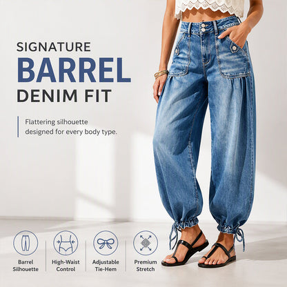 Women's High Waisted Stretchy Barrel Jeans