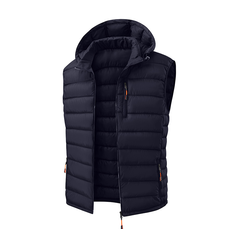 Men's Winter Padded Vest with Detachable Hood