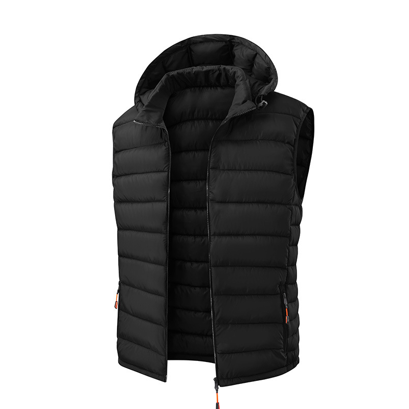Men's Winter Padded Vest with Detachable Hood