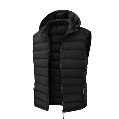 Men's Winter Padded Vest with Detachable Hood