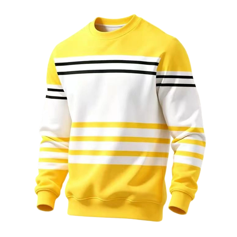 Men's Striped Colorblock Long Sleeve Sweatshirt