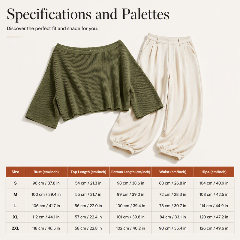 Women's Off-Shoulder Knit Top & Casual Pants Set