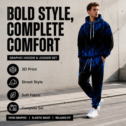 Men's Printed Hoodie & Sweatpants Set