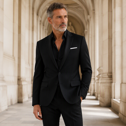 Men Slim Fit Button Lapel Blazer