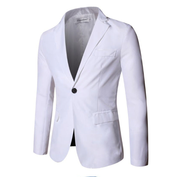 Men Slim Fit Button Lapel Blazer