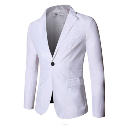 Men Slim Fit Button Lapel Blazer