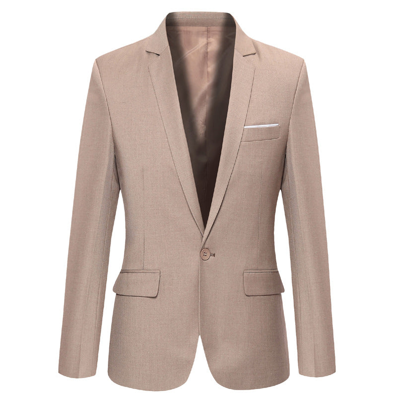 Men Slim Fit Button Lapel Blazer