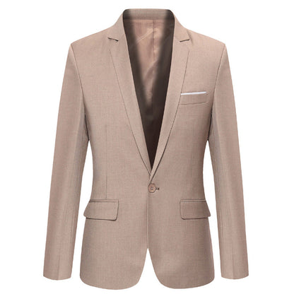 Men Slim Fit Button Lapel Blazer