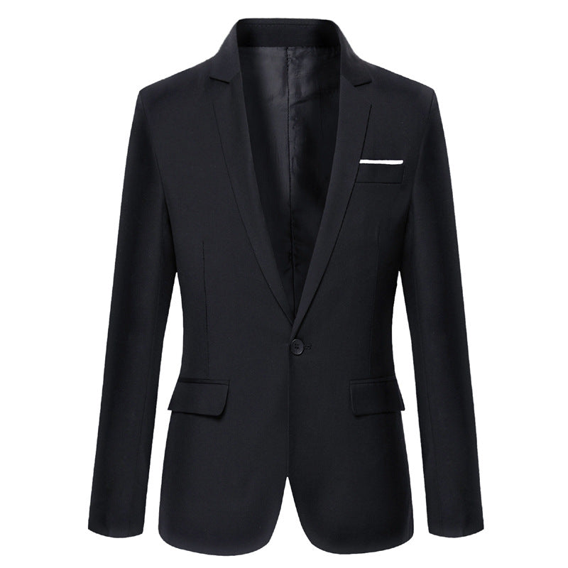 Men Slim Fit Button Lapel Blazer