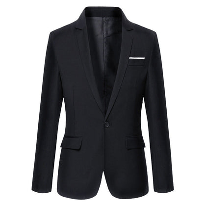 Men Slim Fit Button Lapel Blazer