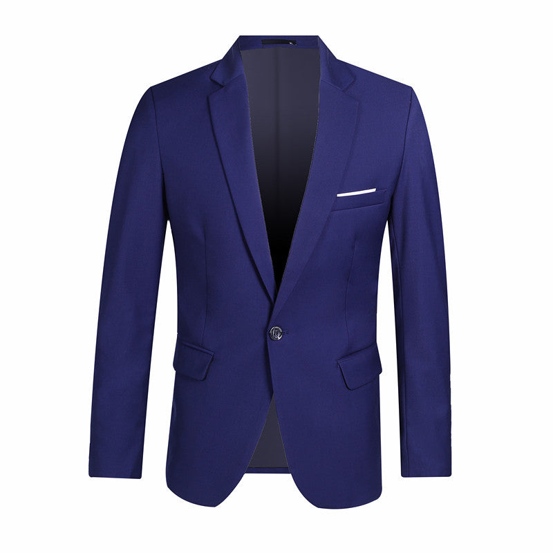 Men Slim Fit Button Lapel Blazer
