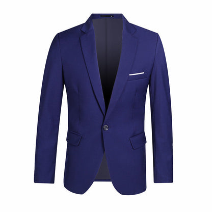 Men Slim Fit Button Lapel Blazer