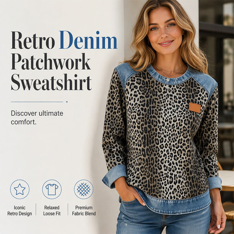 Women's Casual Crewneck Leopard Print Sweatshirt