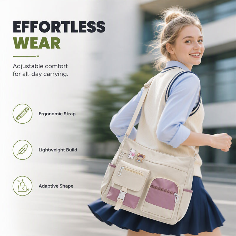 Large Capacity Multi-Pocket Canvas Tote Bag